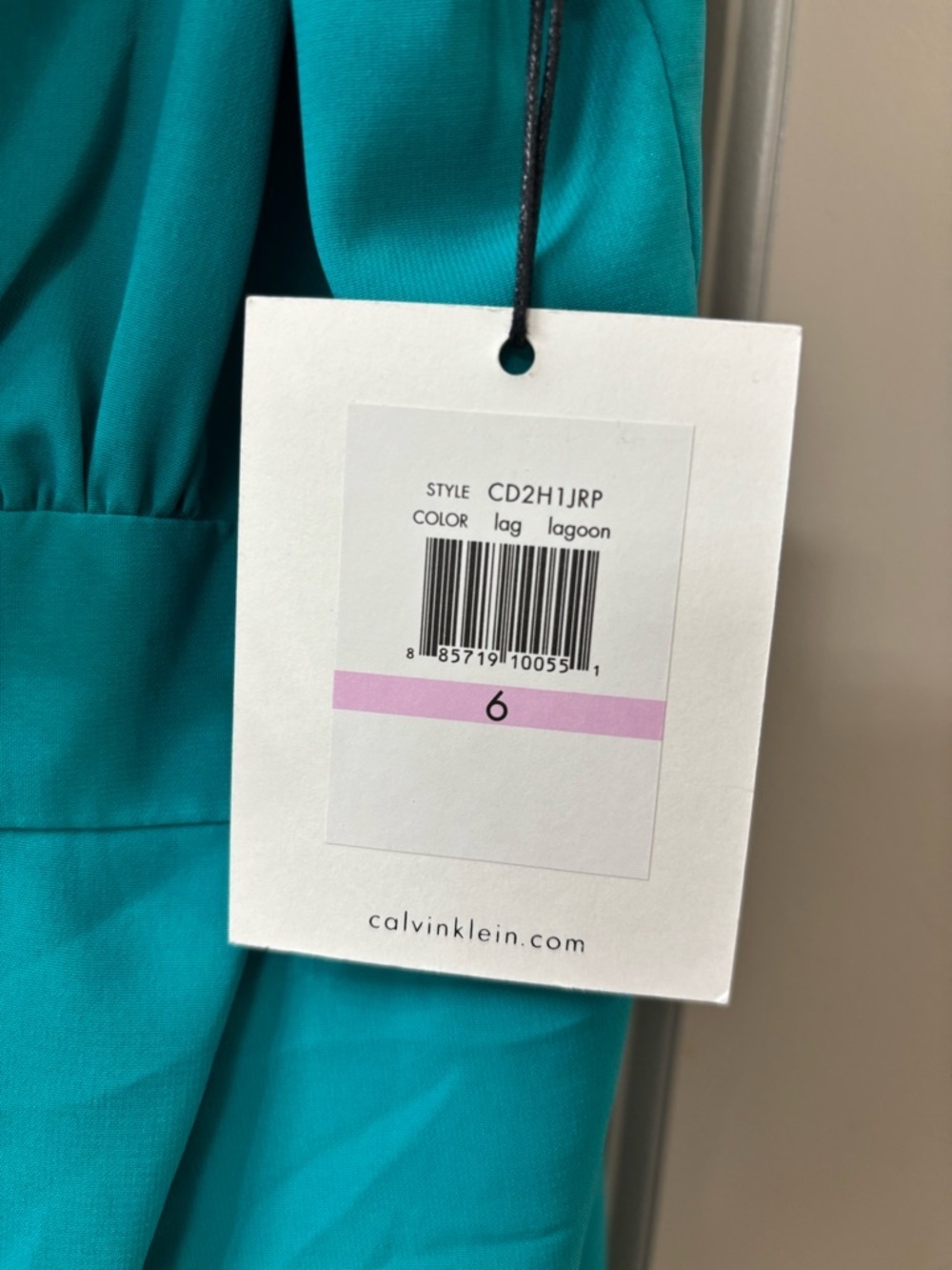 Calvin Klein Teal Ruffle-Front Spaghetti Strap Mini Dress - Picture 4 of 5
